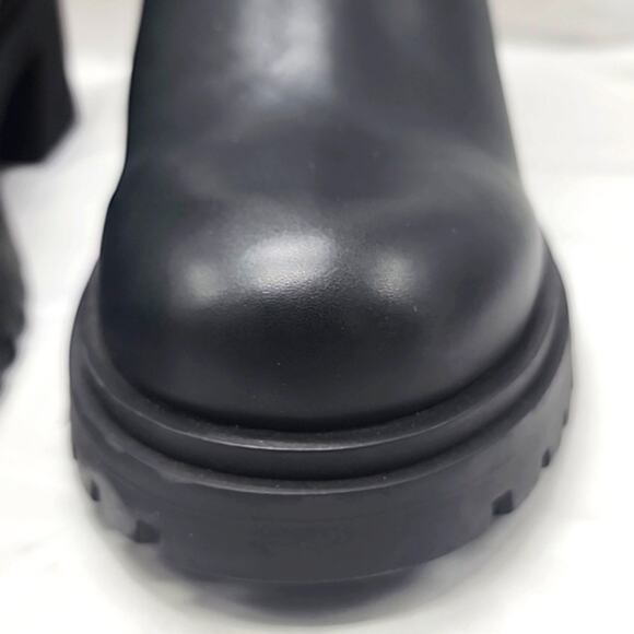🚨NEW🚨STEVE MADDEN🚨 HOLLEY BLACK ANKLE CHUNKY CHELSEA BOOT LADIES 12 NWOB - Picture 5 of 16
